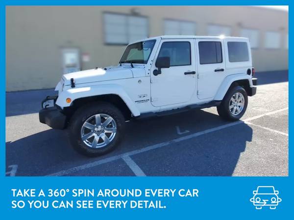 2017 Jeep Wrangler Unlimited Sahara Sport Utility 4D suv White for sale in Evansville, IN – photo 3