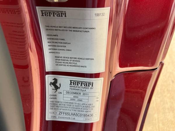 2012 Ferrari California convertible - 15758 miles - accident-free for sale in Norman, OK – photo 14