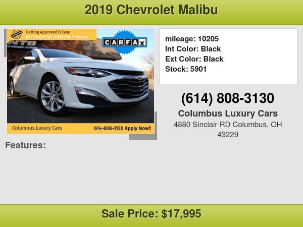 2019 Chevrolet Malibu 4dr Sdn LT w/1LT $999 DownPayment with credit... for sale in Columbus, OH