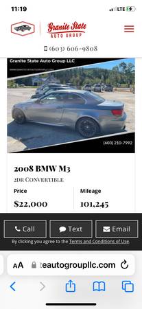 2008 BMW M3 6 Speed - 101, 245 miles! - - by dealer for sale in Manchester, NH – photo 2
