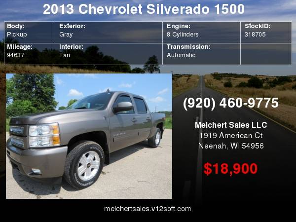 2013 CHEVROLET 1500 CREW LTZ Z71 GAS AUTO 4WD BOSE HEATED LEATHER... for sale in Neenah, WI – photo 24