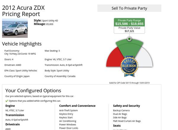 **RARE** & Beautiful 2010 Acura ZDX for sale in De Pere, WI – photo 9