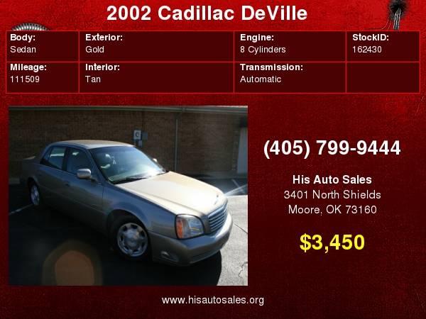 2002 Cadillac DeVille 4dr Sdn for sale in MOORE, OK