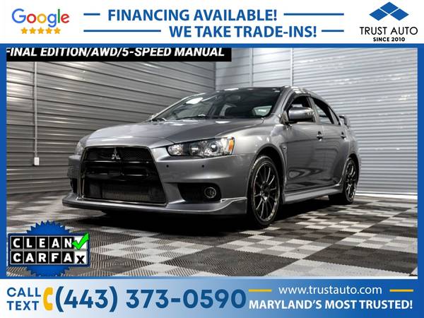 2015 Mitsubishi Lancer Evolution Final Edition AWD 5-Speed Manual for sale in Sykesville, MD