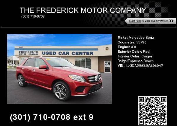 2016 Mercedes-Benz GLE 400 4MATIC - - by dealer for sale in Frederick, MD