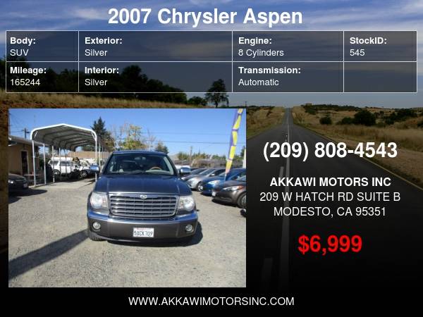 2007 Chrysler Aspen 2WD 4dr Limited - cars & trucks - by dealer -... for sale in Modesto, CA