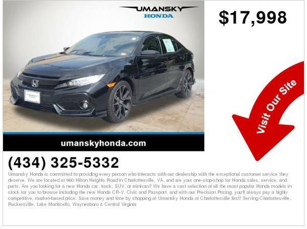 2017 Honda Civic Sport Touring *Black Friday Sale Starts Early! Call... for sale in Charlottesville, VA
