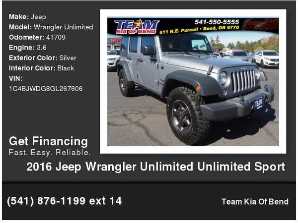 2016 Jeep Wrangler Unlimited Unlimited Sport - - by for sale in Bend, OR