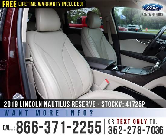 19 Lincoln Nautilus Reserve Sunroof, Leather Seats, Camera for sale in Alachua, FL – photo 21