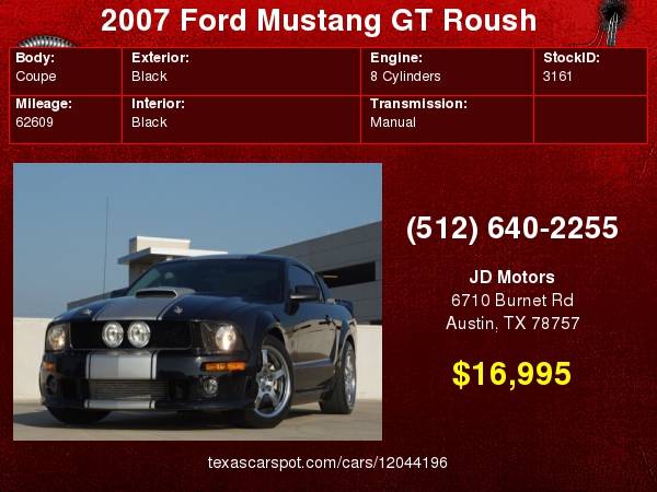 2007 Ford Mustang GT Roush *(( Novi Supercharged ))* GT500 Killer !! for sale in Austin, TX – photo 24
