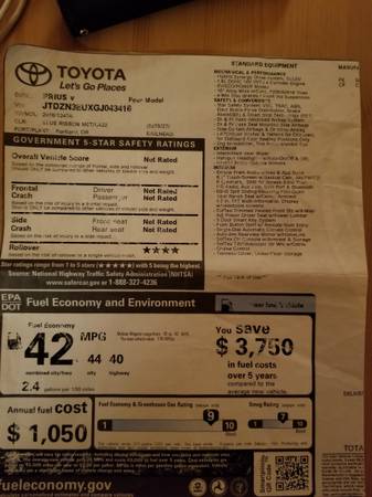 2016 Toyota Prius v Four Model - cars & trucks - by owner - vehicle... for sale in Hayward, WI – photo 5