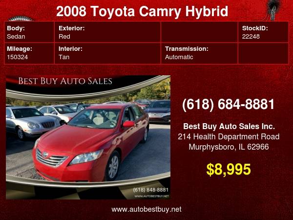 2008 Toyota Camry Hybrid Base 4dr Sedan Call for Steve or Dean for sale in Murphysboro, IL