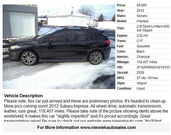 2012 Subaru Impreza 2 0i Sport Limited stk 2529 for sale in Grand Rapids, MI – photo 2