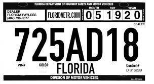 Printable fl temporary license plate template - modeldsae