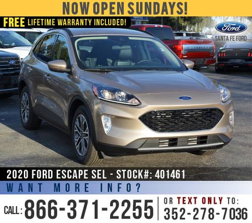 2020 FORD ESCAPE SEL SUV *** SAVE Over $5,000 off MSRP! *** - cars &... for sale in Alachua, FL