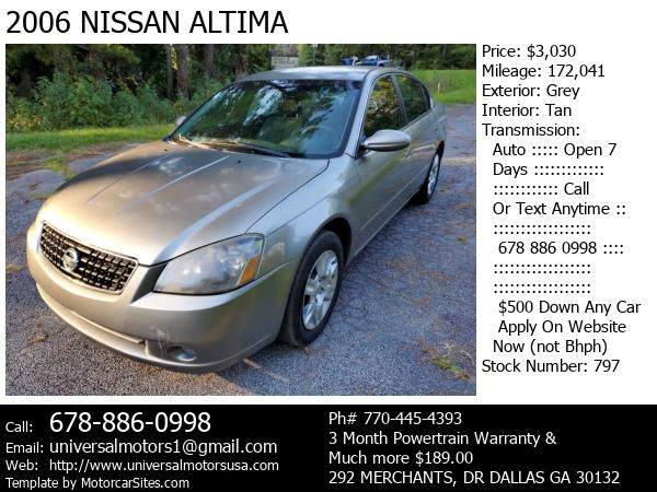2006 NISSAN ALTIMA 4CYL.....GOOD DEPENDABLE CAR WITH WARRANTY for sale in dallas, GA