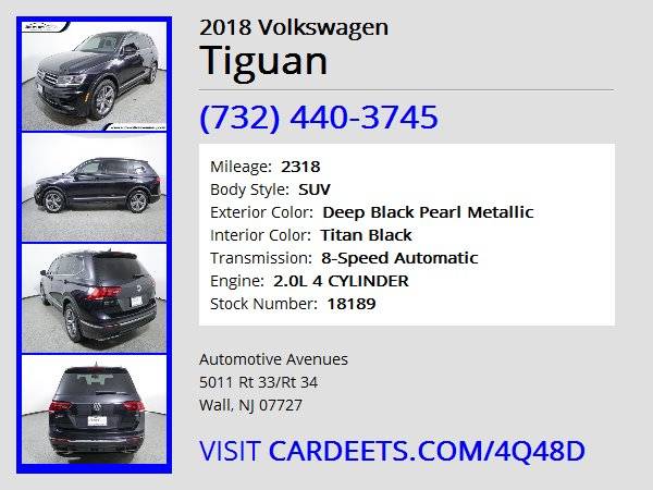 2018 Volkswagen Tiguan, Deep Black Pearl Metallic for sale in Wall, NJ – photo 22