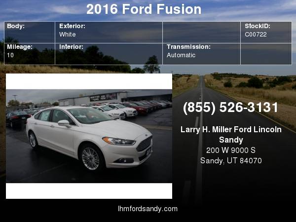 2016 Ford Fusion SE Schedule a test drive today! for sale in Sandy, UT