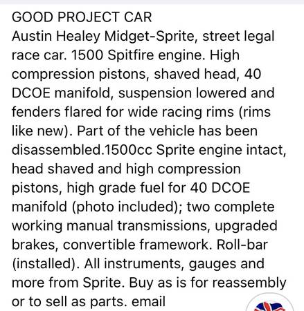 1979 MG Midget Racer project for sale in Alachua, FL – photo 11