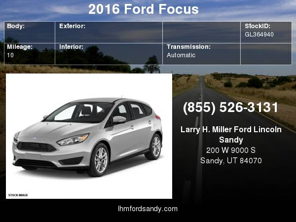 2016 Ford Focus SE Schedule a test drive today! for sale in Sandy, UT