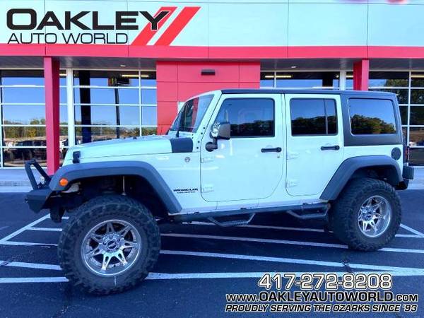 2015 Jeep Wrangler Unlimited T-ROCK Lifted 4x4 suv White - cars & for sale in Branson West, AR