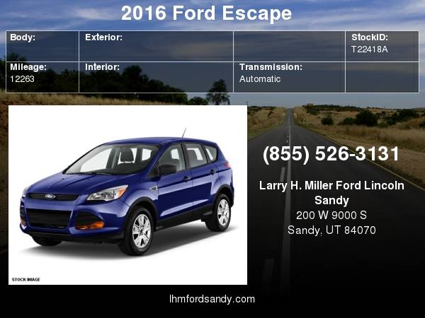 2016 Ford Escape S Schedule a test drive today! for sale in Sandy, UT