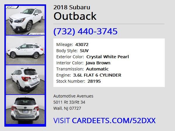 2018 Subaru Outback, Crystal White Pearl - - by dealer for sale in Wall, NJ – photo 22