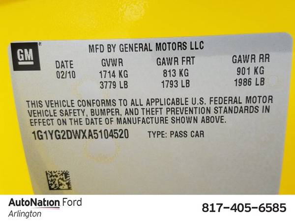 2010 Chevrolet Corvette w/3LT SKU:A5104520 Coupe for sale in Arlington, TX – photo 21