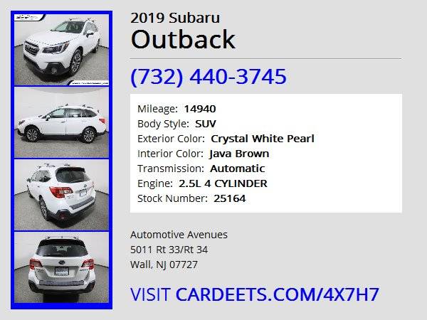 2019 Subaru Outback, Crystal White Pearl - cars & trucks - by dealer... for sale in Wall, NJ – photo 22