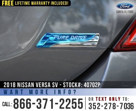2018 Nissan Versa SV *** Cruise Control, Bluetooth, Keyless Entry... for sale in Alachua, FL – photo 20