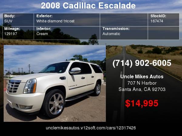 2008 CADILLAC ESCALADE EXTENDED,NAVIGATION , BACK UP CAMERA.,DVD for sale in Santa Ana, CA – photo 24