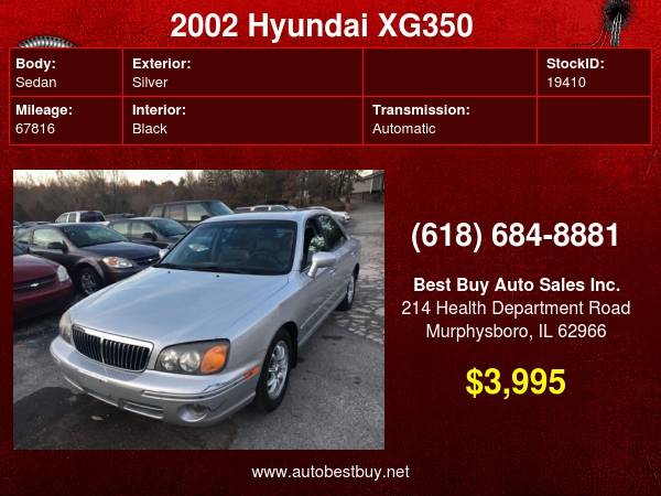 2002 Hyundai XG350 Base 4dr Sedan Call for Steve or Dean - cars &... for sale in Murphysboro, IL