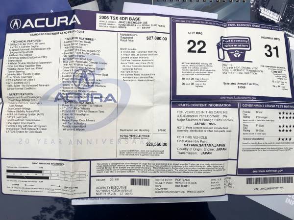 FS: 2006 Acura TSX for sale in Mount Vernon, NY – photo 10