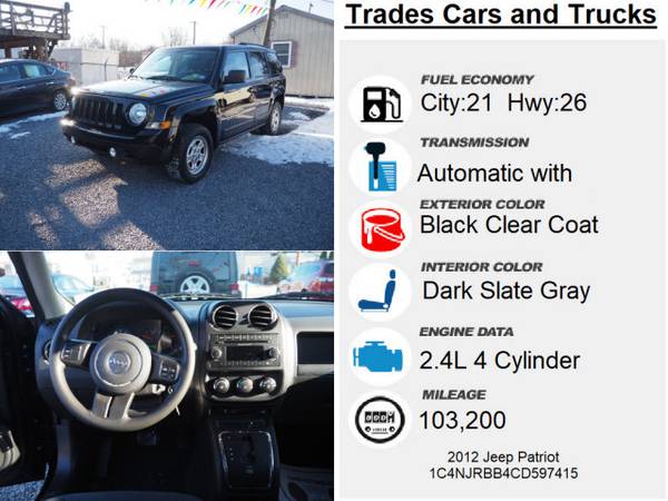 2012 Jeep Patriot Sport 4x4 SUV - - by dealer for sale in New Cumberland, PA – photo 10
