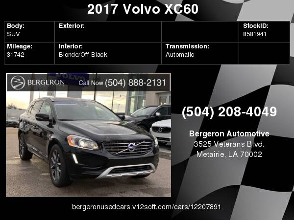 2017 Volvo XC60 T6 Dynamic for sale in Metairie, LA