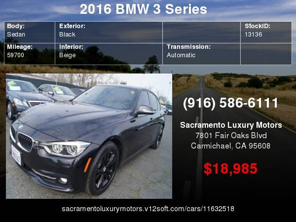 2016 BMW 3 Series 328i LOW MILES LOADED WARRANTY SPORT FINANCING... for sale in Carmichael, CA – photo 21