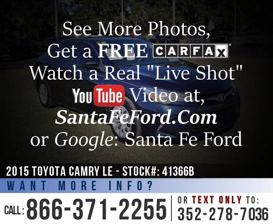 2015 TOYOTA CAMRY LE Bluetooth - Touch Screen - Backup for sale in Alachua, GA – photo 7