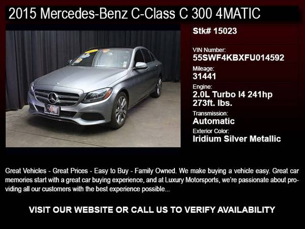 *15023- 2015 Mercedes-Benz C-Class C300 4MATIC 1-Owner CLEAN CARFAX 15 for sale in Phoenix, AZ – photo 2