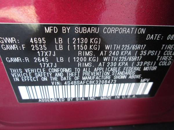 2019 Subaru Outback 2.5i suv Crimson Red Pearl for sale in Fayetteville, AR – photo 16