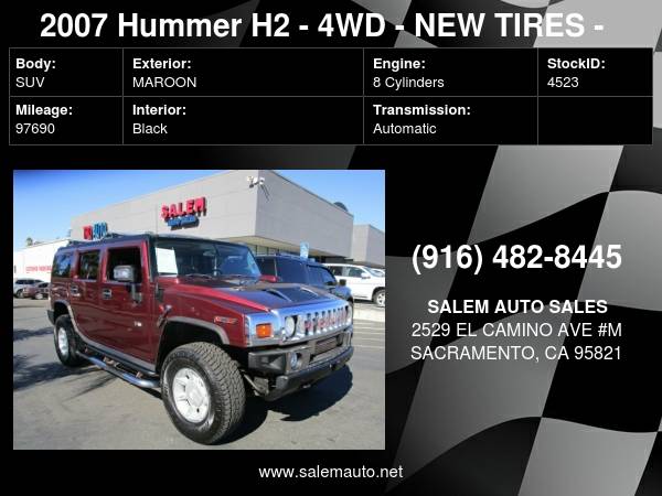 2007 Hummer H2 - 4WD - NEW TIRES - DVD ENTERTAINMENT - LEATHER AND for sale in Sacramento , CA – photo 21